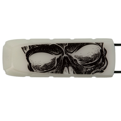 An Exalt Bayonet barrel cover for paintball markers in the Death Stare Glow colorway.