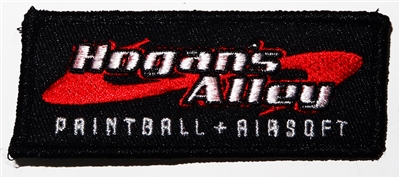 An embroidered patch featuring our official logo on a black field. The patch features a hooked back, so it attaches easily to Velcro patches like the ones found on our airsoft jerseys. Each patch measures roughly 1.25" x 3.5".