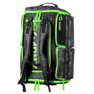 An HK Army Expand 35L backpack in the Shroud Black / Neon Green colorway.