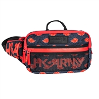 An HK Army Expand Sling Bag in the Devastation Kloud colorway. The bag is black and features red cloud swirls.