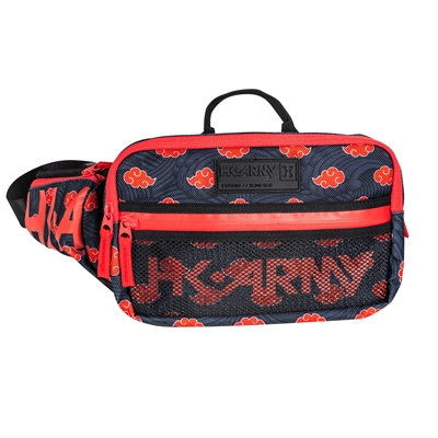 An HK Army Expand Sling Bag in the Devastation Kloud colorway. The bag is black and features red cloud swirls.