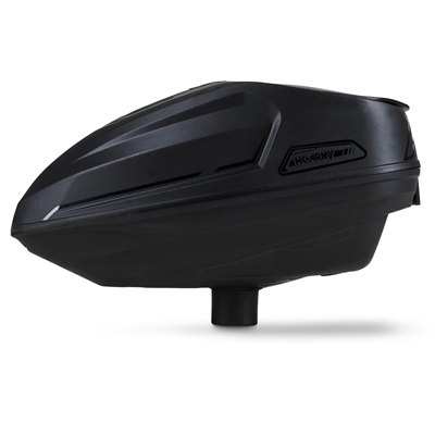 An HK Army Sonic electronic paintball loader. The loader is all black.