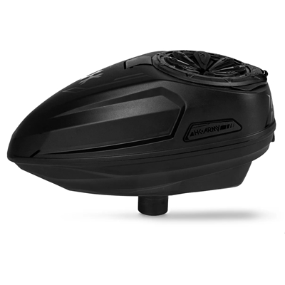 An HK Army Sonic Plus electronic paintball loader with Epic Pro Speed Feed in the Blackout colorway.