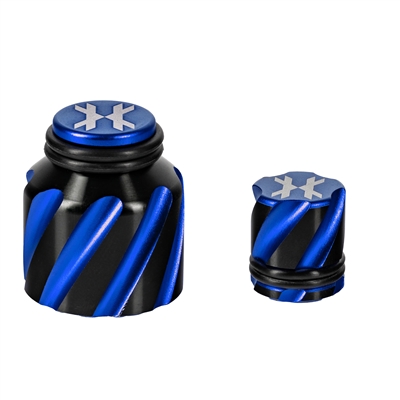 An HK Army Elite Protector Kit. The kit includes a matching black & blue thread guard and fill nipple cover.