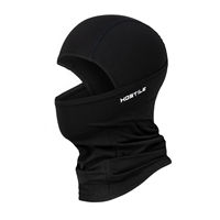 An HK Army Hostile Ops Balaclava for paintball and airsoft. The Shadow colorway is black with white HK Army logos.