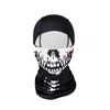 An HK Army Hostile Ops Balaclava for paintball and airsoft. The Bones colorway is black with a white beast skull graphic.