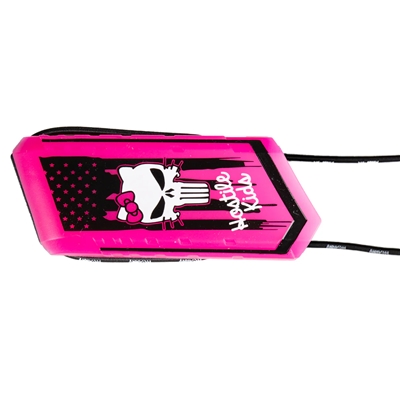 An HK Army Ball Breaker barrel blocker in the Punisher Kitty colorway.