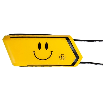 An HK Army Ball Breaker barrel blocker in the Smiley colorway.