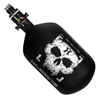 An HK Army Alpha Air 68/4500 HPA tank in the Doom Ghost colorway. The tank is matte black with silver accents and details.