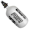 An HK Army Alpha Air 77/4500 HPA tank in the Blizzard colorway. The tank is matte white, with black accents and details.