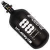 An HK Army Alpha Air 88/4500 HPA tank in the Shadow colorway. The tank is matte black, with white accents and details.