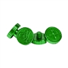 A set of machined aluminum goggle screws for HK Army KLR and JT Proflex paintball masks. The screws are green.