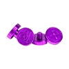 A set of machined aluminum goggle screws for HK Army KLR and JT Proflex paintball masks. The screws are purple.