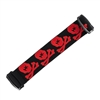 An HK Army woven elastic goggle strap for JT Proflex paintball masks. The strap is black with a red skull pattern.