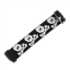 An HK Army woven elastic goggle strap for JT Proflex paintball masks. The strap is black with a white skull pattern.
