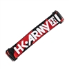 An HK Army woven elastic goggle strap for JT Proflex paintball masks. The strap is black and red with a white logo pattern.
