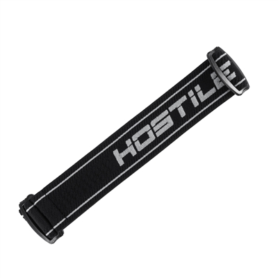 An HK Army woven elastic goggle strap for JT Proflex paintball masks. The strap is black with grey lettering.