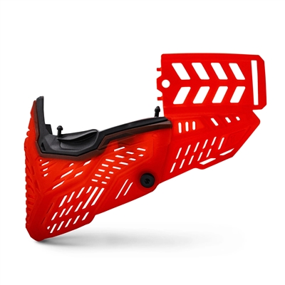 A Ghost Red Translucent HK Army Lower Kit for JT Proflex paintball masks.