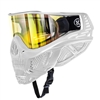 The HK Army HSTL Skull Goggle is constructed from a robust blend of thermoplastic that is ASTM certified to withstand paintballs and airsoft BBs. The "Saint" colorway combines a White frame with a Gold thermal lens.