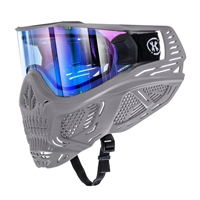The HK Army HSTL Skull Goggle is constructed from a robust blend of thermoplastic that is ASTM certified to withstand paintballs and airsoft BBs. The "Crypt" colorway combines a Grey frame with an Ice thermal lens.