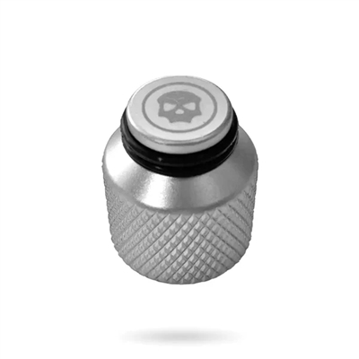 An Infamous Pro DNA aluminum thread saver / thread protector. Dust silver.