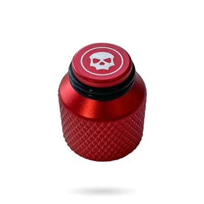 An Infamous Pro DNA aluminum thread saver / thread protector. Dust red.