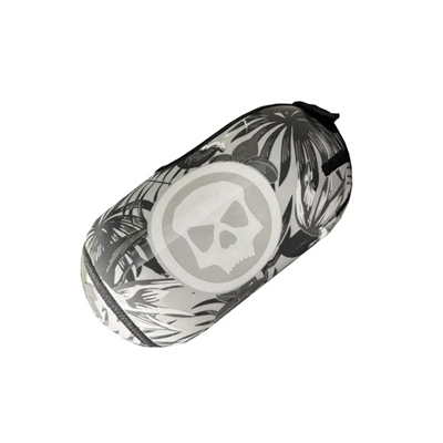 An Infamous Shield Grip tank cover in the Tropical colorway.