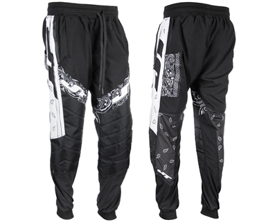 JT released these bandana series Ground Pounder Joggers at the 2022 NXL World Cup. These lightweight pants have reinforced knee panels, a zippered front pocket, a squeegee / swab pouch, and an elastic waistband with drawstring ties.