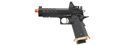 Lancer Tactical Heracles Hi-Capa Gas Blowback Airsoft Pistol - Black/Gold w/ Reflex Dot