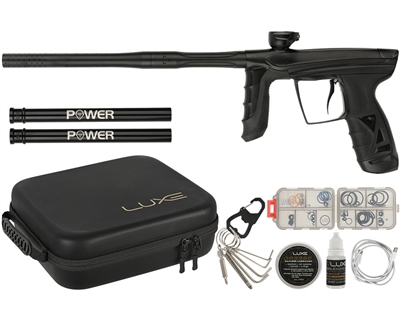 A DLX Luxe Aire paintball gun in dust black.
