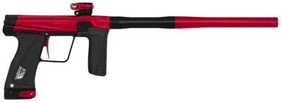 A red and black Planet Eclipse GTek 180R electronic paintball gun.