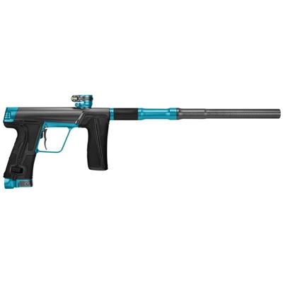 A Planet Eclipse CS3 Pro paintball marker in the Provoke Turquoise colorway.