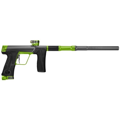 A Planet Eclipse CS3 Pro paintball marker in the Profound Graphite Apple Green colorway.