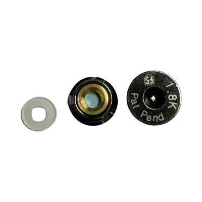 Replacement low profile 1.8K burst disk for paintball tank regulators. Suitable for 3000psi and 4500psi regulators. Includes washer.