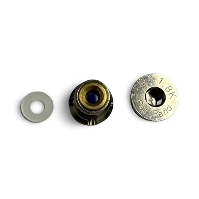Replacement low profile 1.8K burst disk for paintball tank regulators. Suitable for 3000psi and 4500psi regulators. Includes washer.