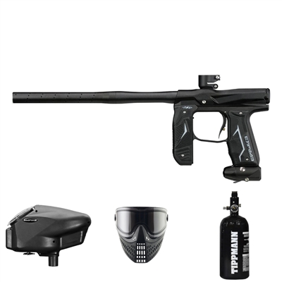 A paintball gun package that includes an Empire Axe 2.0 electronic marker, Halo Too electronic loader, 48ci / 3000psi HPA tank, and an E-Vent thermal paintball mask.