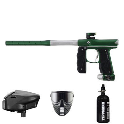 A paintball gun package that includes an Empire Mini GS electronic marker, Halo Too electronic loader, 48ci / 3000psi HPA tank, and an E-Vent thermal paintball mask.