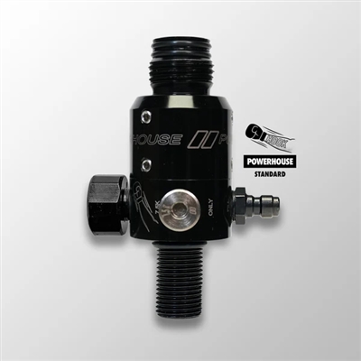 A Powerhouse Hook regulator for 4500psi HPA tanks.
