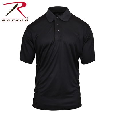 Rothco Moisture Wicking Polo Shirt - Black