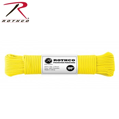 Rothco 550lb Type III Polyester Paracord - Safety Yellow