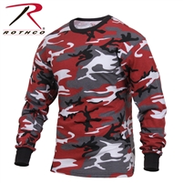 Rothco Long Sleeve Colored Camo T-Shirt - Red