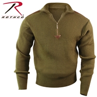 Rothco Quarter Zip Acrylic Commando Sweater - Olive