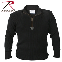 Rothco Quarter Zip Acrylic Commando Sweater - Black