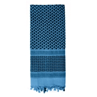 A Rothco lightweight shemagh in blue and black.