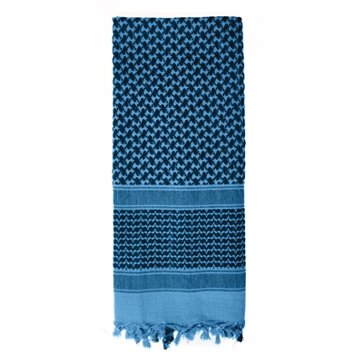 A Rothco lightweight shemagh in blue and black.