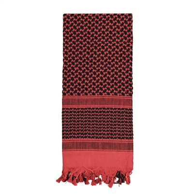 A Rothco lightweight shemagh in red and black.