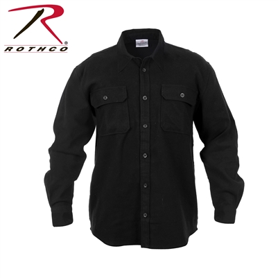 Rothco Heavy Weight Solid Flannel Shirt - Black - 2XL
