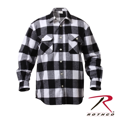 Rothco Extra Heavyweight Buffalo Plaid Flannel Shirt - White - 3XL