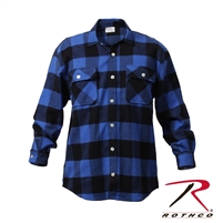 Rothco Extra Heavyweight Buffalo Plaid Flannel Shirt - Blue - 2XL