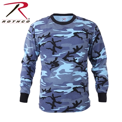 Rothco Long Sleeve Camo T-Shirt - Sky Blue 2XL